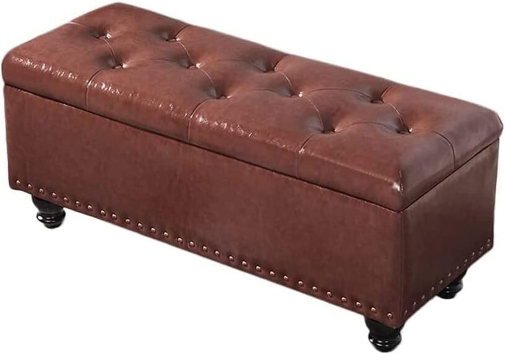 Extrémité de lit changer de chaussures tabouret avec grand coffre rembourré
