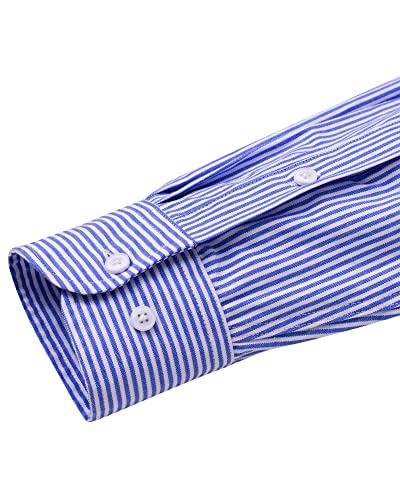 Image of Alimens & Gentle Mens Solid Oxford Shirt Long Sleeve Dress Shirt Work Casual Button Down Shirts with Pocket