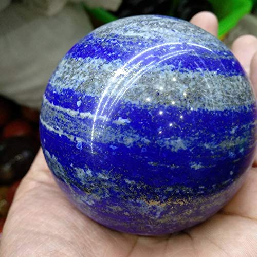 Esfera tallada a mano en lapislázuli genuino de 60-70mm con base de exposición 3