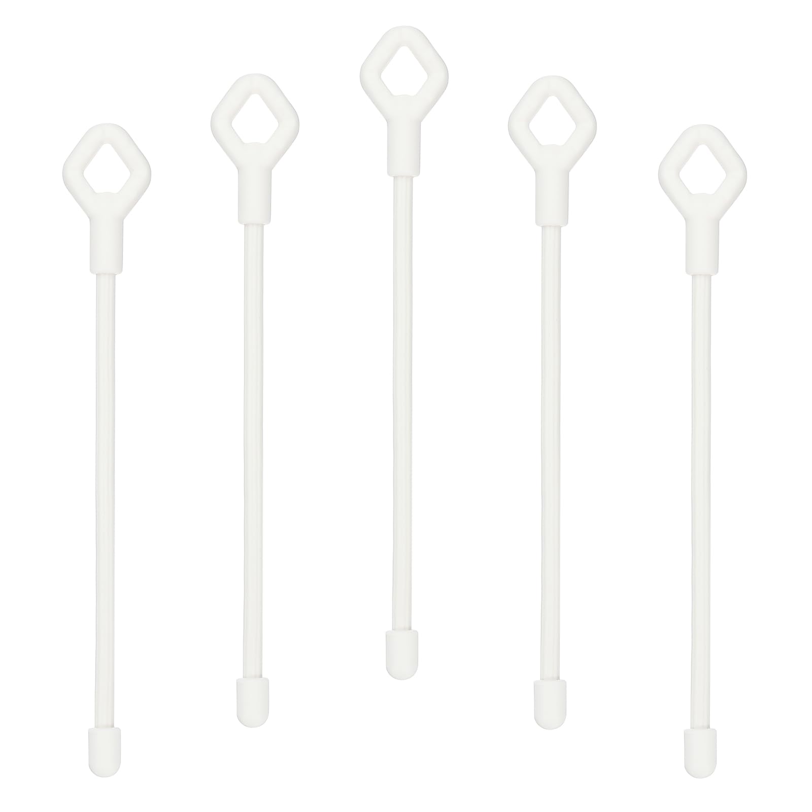 PATIKIL Rubber Twist Ties, 6 Inch Silicone Reusable Twist Ties Heavy Duty Bendable for Bundling Holding 5 Pcs, White
