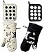 Juego de 4 manoplas de horno de algodón y soportes para ollas, estampado de gatos (negro marfil, 4 paquetes)