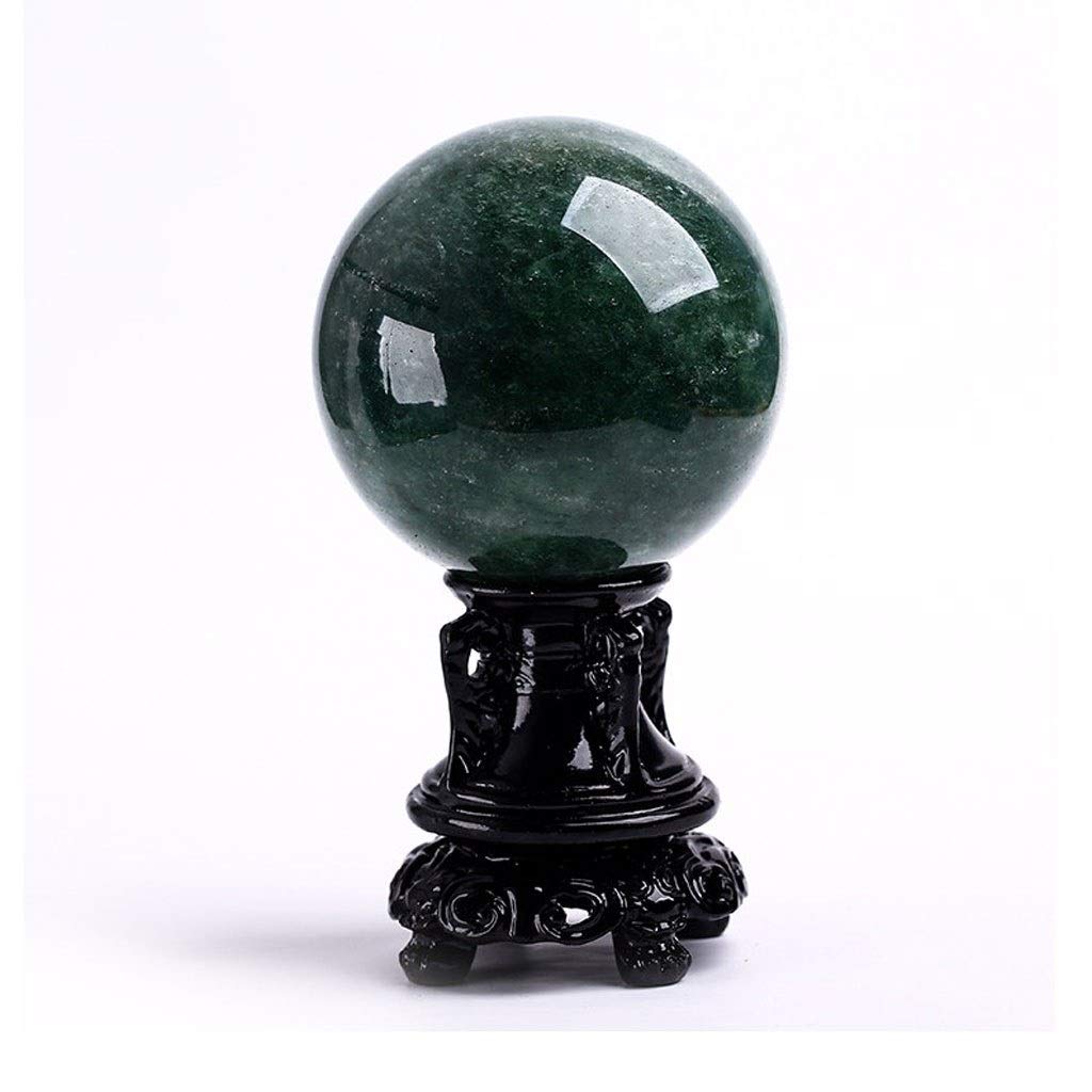 bola de cristal (en la magia occidental) Verde natural cristalina de la fresa, la bola de cristal, bola de piedra raro de energía verde for curación de cristal, meditación, Adivinación, Feng Shui, Hec