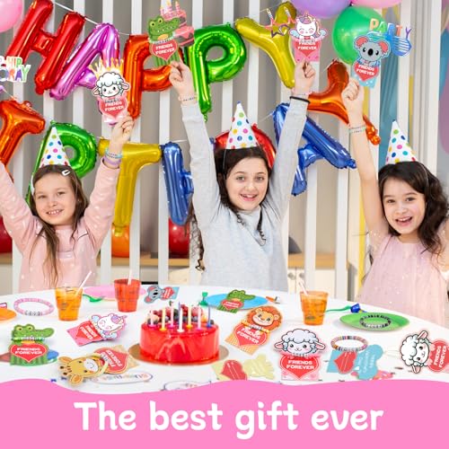 Image of CZWZ 36 Pack Valentine's Day Cards for Kids School Bulk, 18 Styles Friendship Bead Bracelets with Class Valentines Day Gifts Animal Design Valentines Cards for Kids Classroom