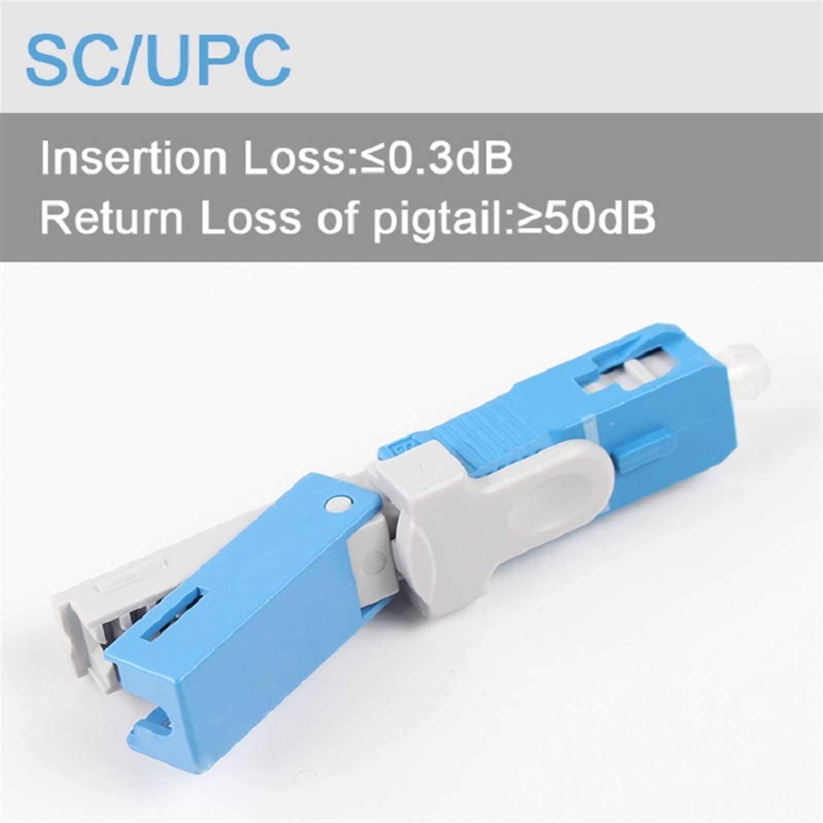 Raccords à Fibres optiques 100PCS Embedded-SC Field Assembly Connecteur Optique SC UPC Blue FTTH Fiber Fast Connector Équipement de Communication