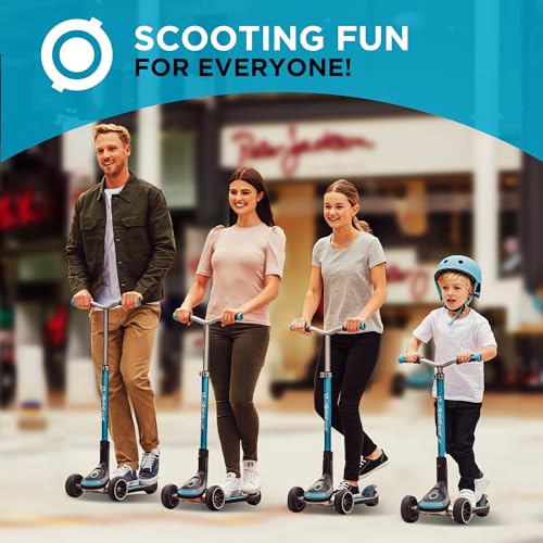 Globber - Ultimum - Monopattino Pieghevole A 3 Ruote Per Bambini, Adolescenti E Adulti, Azzurro - 2