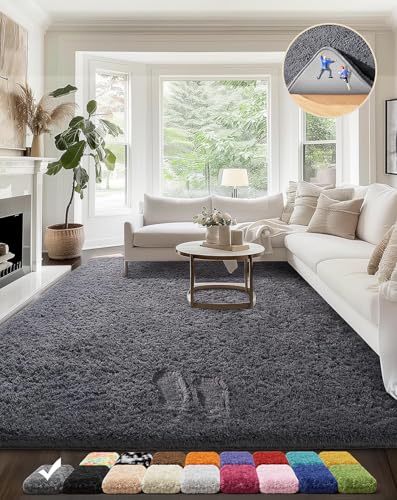Ophanie Upgrade 5x8 Rugs for Living Room,Grey Fluffy Carpet Large Fuzzy Plush Shag Comfy Soft,Non-Slip Indoor Floor Carpet,for Kids Boys Girls,Room,Bedroom,Playroom,Home Decor Aesthetic
