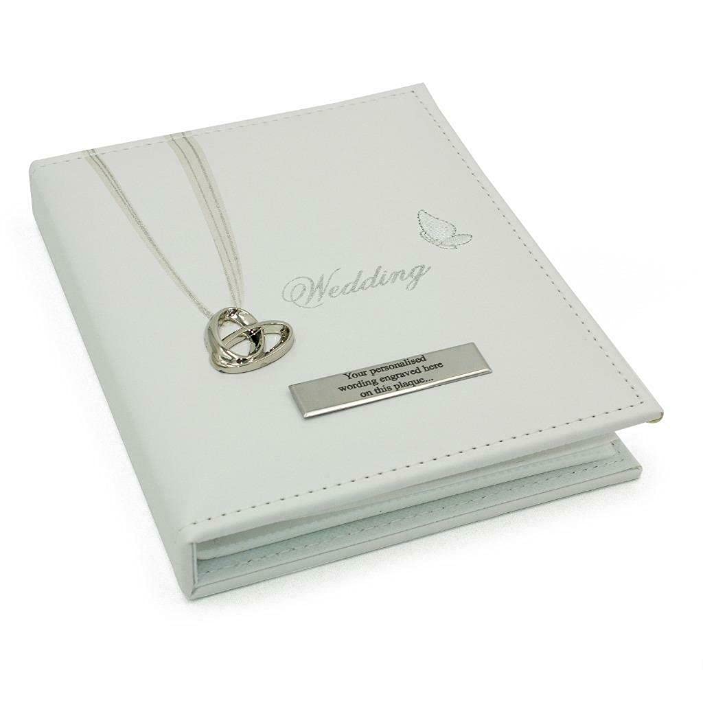 Ukgiftstoreonline White Beautiful Butterfly 24 X 7 X5 Picture Personalised Wedding Photo Album