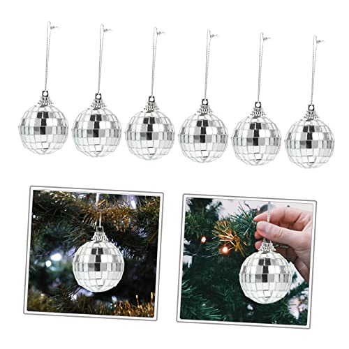 6 piezas de bolas espejadas para colgar, reflectantes, para bodas, árbol de Navidad y eventos disco miniatura 4