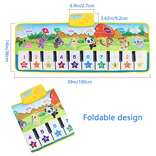 welltop Pianomat, Muziekspeelgoed 10-toets Muziek Tapijt Dansmat Draagbaar Vroeg Onderwijs Muzikaal Toetsenbord… - Image 7
