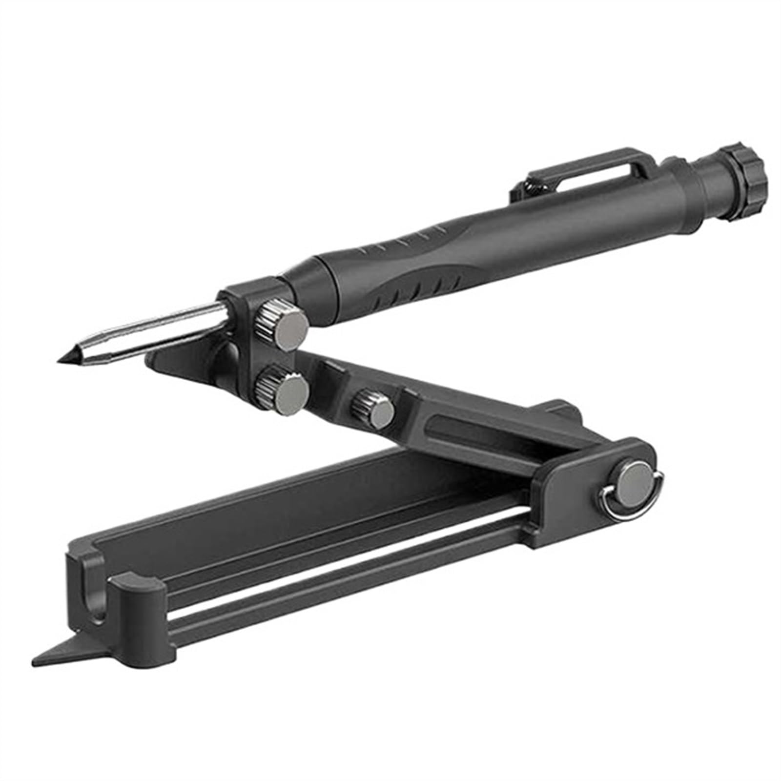Plastikowe/metalowe Narzędzie Do Rysowania Wielofunkcyjne Narzędzie Budowlane Rysik Ołówkowy DIY Do Obróbki Drewna Rysik Miernik Linii Pomiar Konturu (Size : Black alloy)