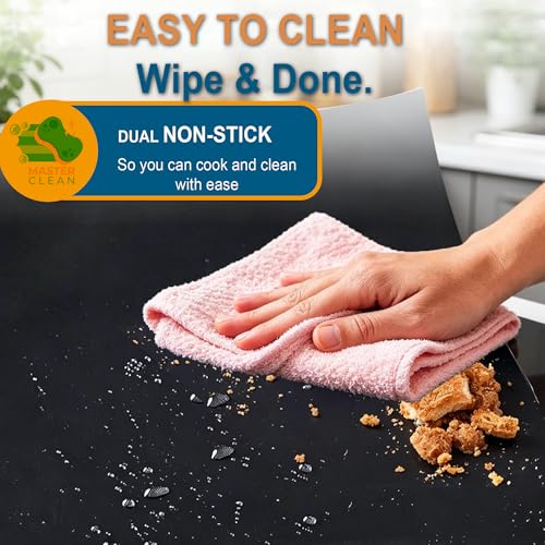 Image of Oven Liners for Bottom of Oven - 3 Pack Large Oven Mats, 17 inchx25 inch Non-Stick Reusable Liner for Electric, Gas, Toaster Ovens, Grills - Kitchen Accessory to Keep Oven Clean (3, Black)
