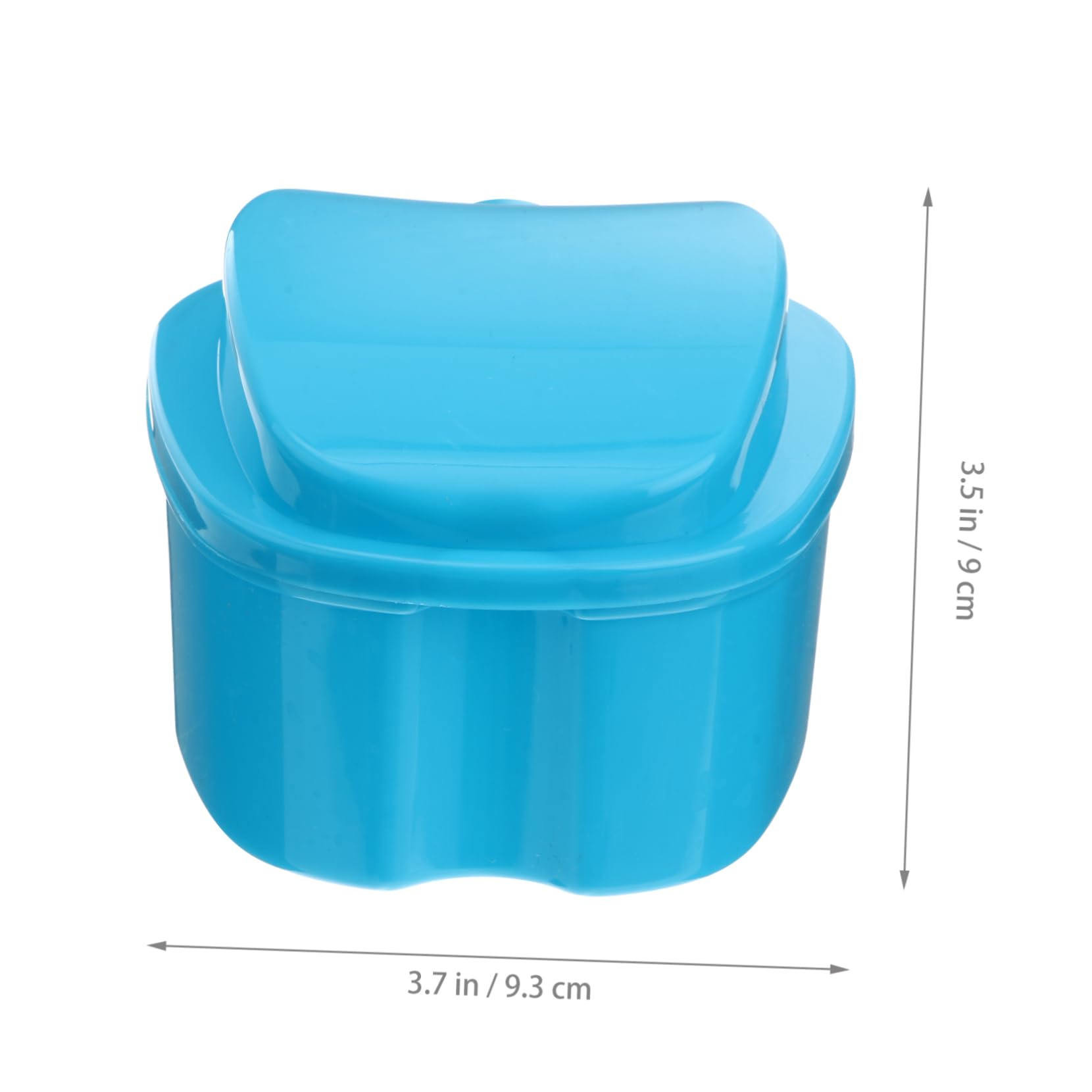 Porta Apparecchio Denti con Cestello per Risciacquo in Pp Blu, Scatola Porta Dentiera Compatta e Facile da Trasportare, per Anziani e Viaggiatori