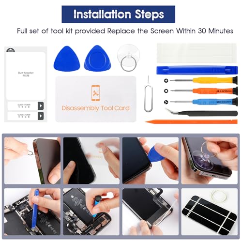 Écran iPhone 13 Mini tactile LCD haute réactivité avec verre de remplacement