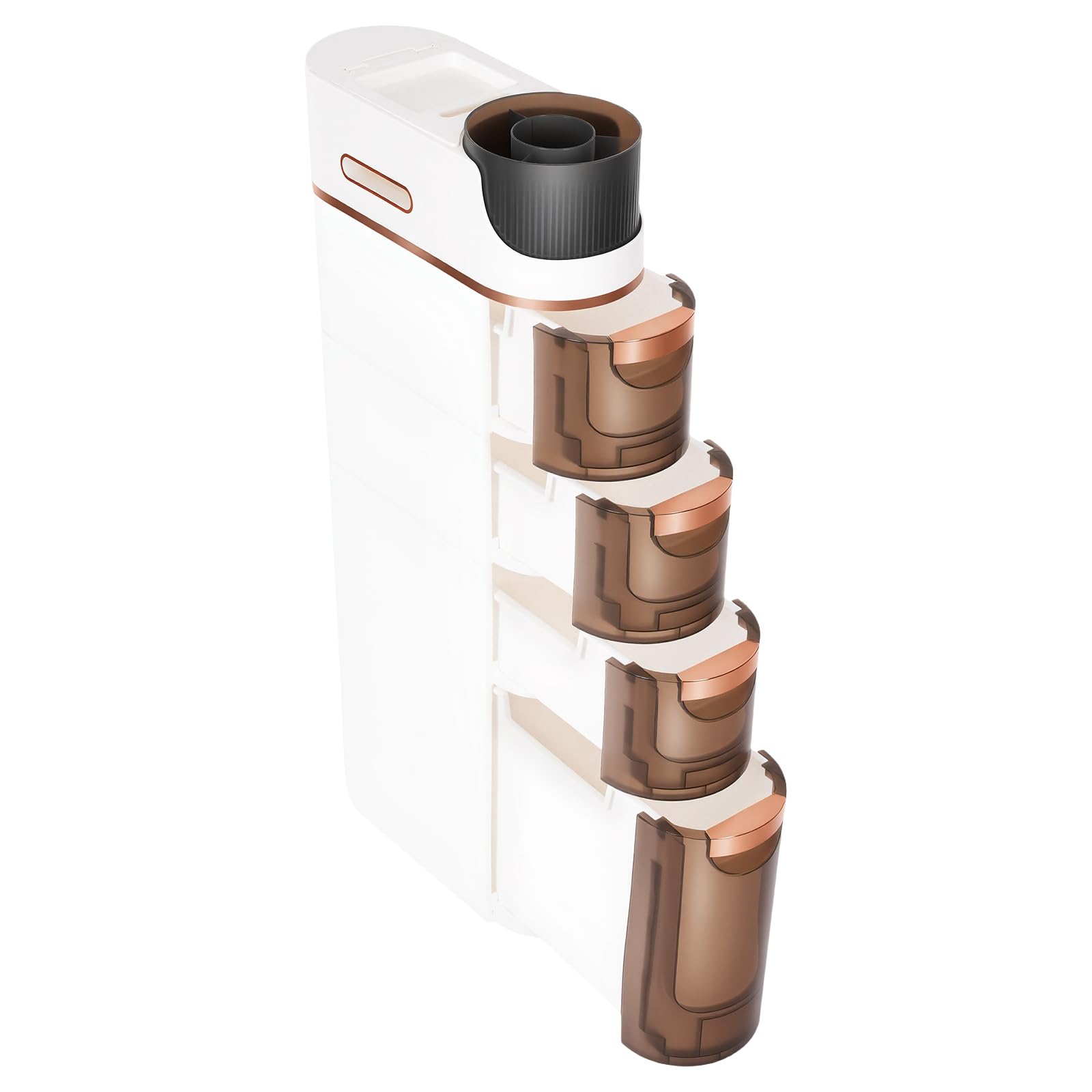Carrito estrecho con 4 cajones, organizador de baño delgado, carrito multiusos de plástico, 17 x 40 x 90 cm, armario con ruedas, carro organizador, armario con cajones para salones, baños, dormitorios