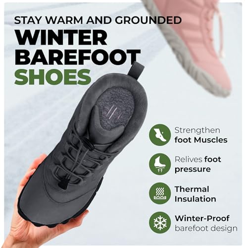 Kasdava Pro Barefoot Winter Boots – Unisex Water-Resistant, Non-Slip Shoes with Zero Drop Sole & Wide Toe Box for Outdoor, Trail & Snow2