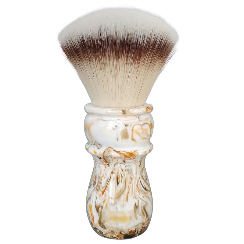 28mm shaving brush A2S synthetic hair Fan knots and coffee resin hande Luxury Shave Brush for Men, Rich Lather