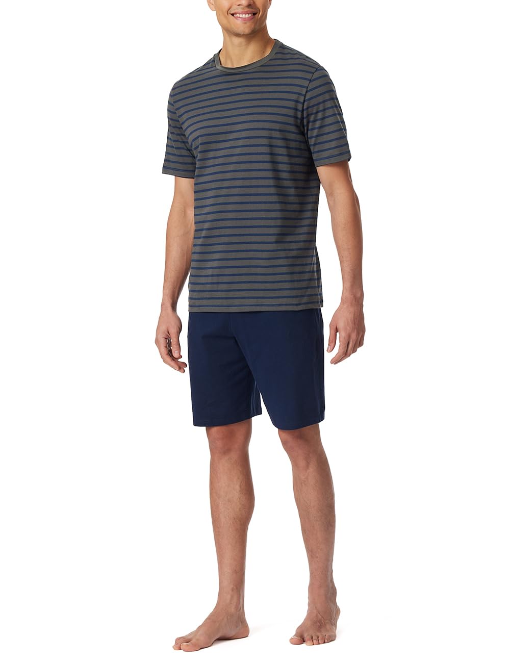 Schiesser Piżama krótka okrągły dekolt - zestaw Nightwear, Antracyt_182198, 50