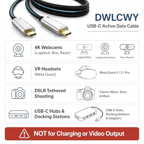Fiber Optic USB C Cable 50ft,10Gbps High Speed Active Optical USB 3.2 Gen2 USB-C Cable - image 5
