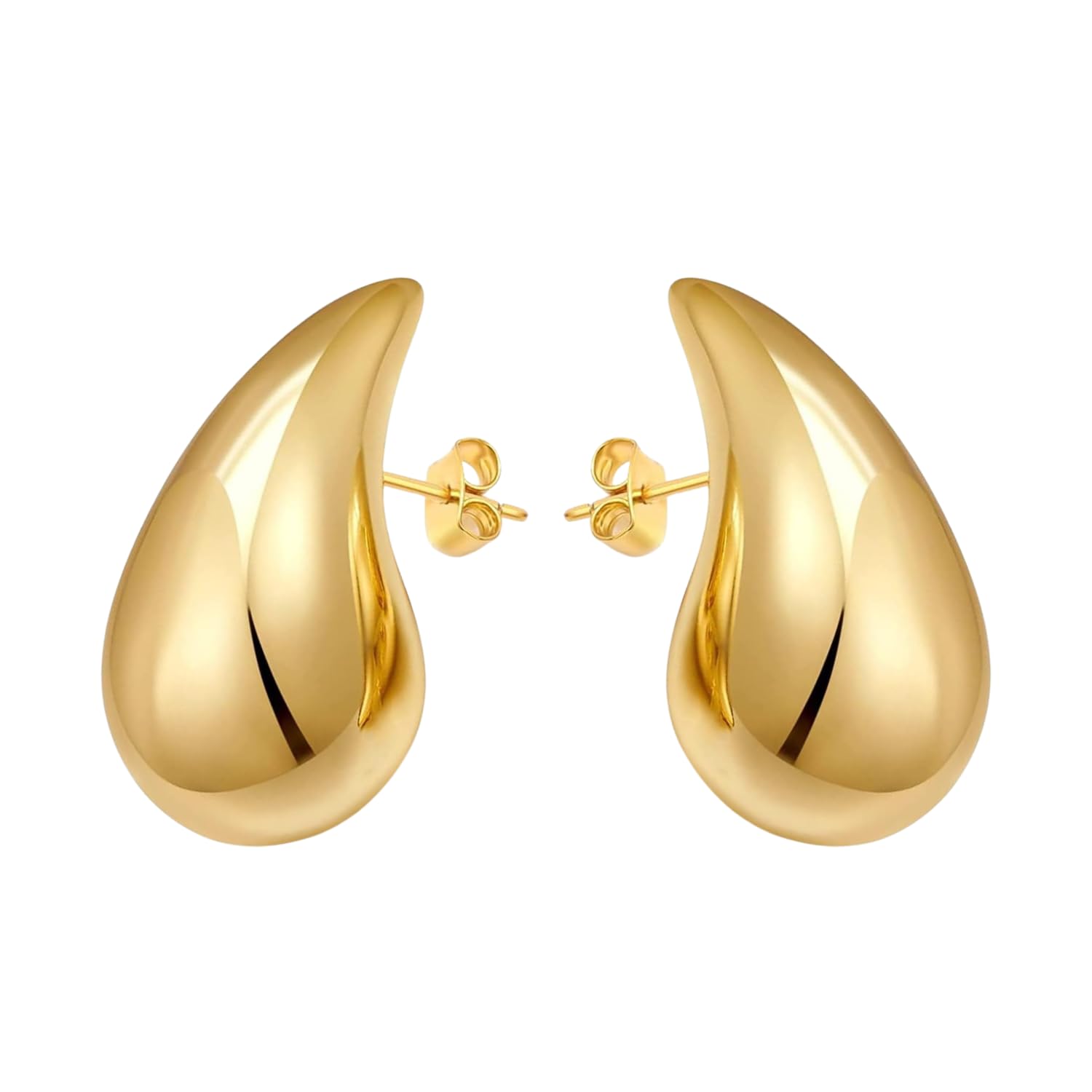 HighSparkChunky Gold Earrings for Women | Hypoallergenic Chunky Teardrop Earrings | Lovely Gift