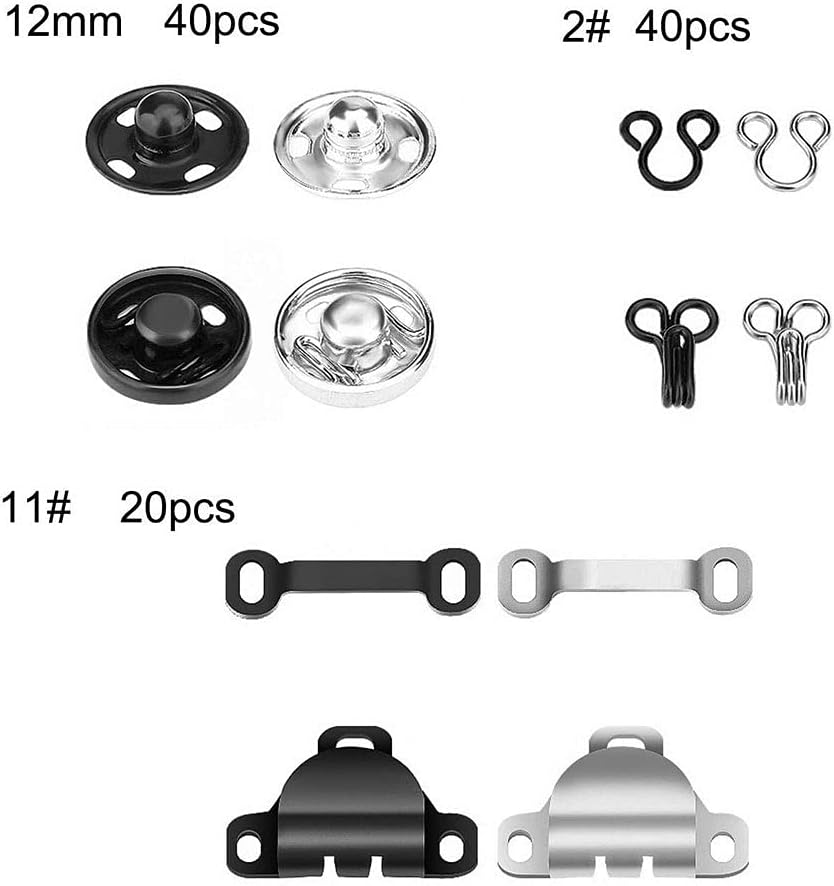 FASHIONTOAD 50 Pairs 3 Styles Skirt Hooks and Eyes Sewing Hook, Sewing Snaps Clothing Fixing Tools with Metal Snaps Buttons Fasteners Press Studs for Trousers Skirt Dress Sewing and Crafting : Arts, Crafts & Sewing
