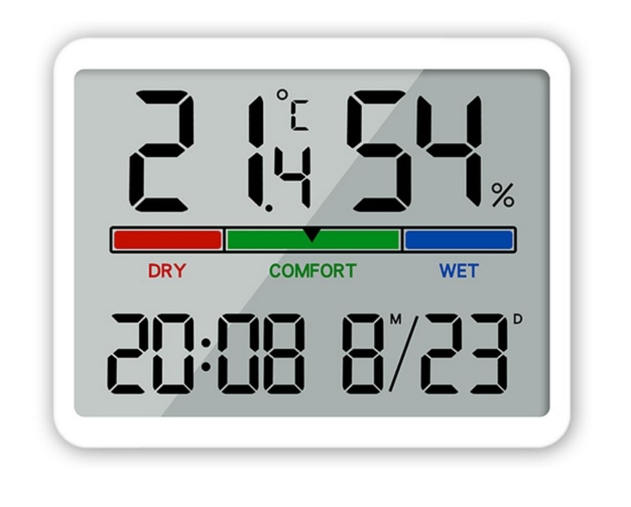 Digital Electronic Alarm Clock LCD Large Screen Displays Wall Clock Thermometer Humidity Show (B)