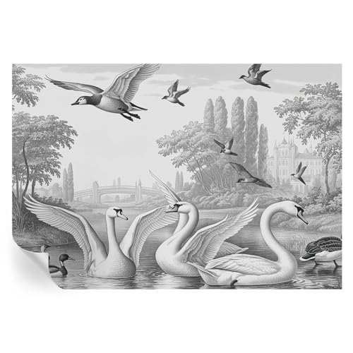 Cubiertas de pared adhesivas de paisaje clásico para tapar imperfecciones de salón 2