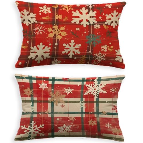 Housse de coussin Noël 70x90cm lot de 2 velours rectangulaire impression recto verso - 3