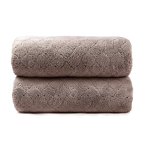 Image of JML Microfiber Bath Towels, Oversized, Ultra Soft, Super Absorbent and Fast Drying, No Fading Large Bathroom Towel Set for Sport, Travel, Fitness (Coral Fleece - Chocolate, 30 in x 60 in)
