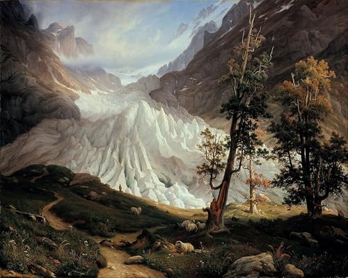 Lienzo del glaciar inferior de Grindelwald cuadro para decorar salones amplios y despachos