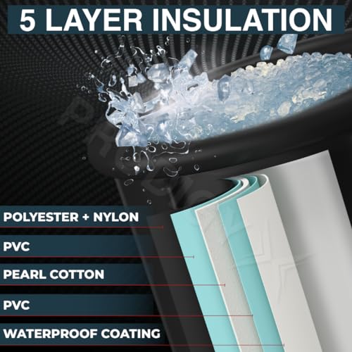 PRODIGY X Eisbadewanne mit Abdeckung für Sportler, XL 85 cm tragbare Eisbadewanne, Eisfass für drinnen und draußen mit Thermometer