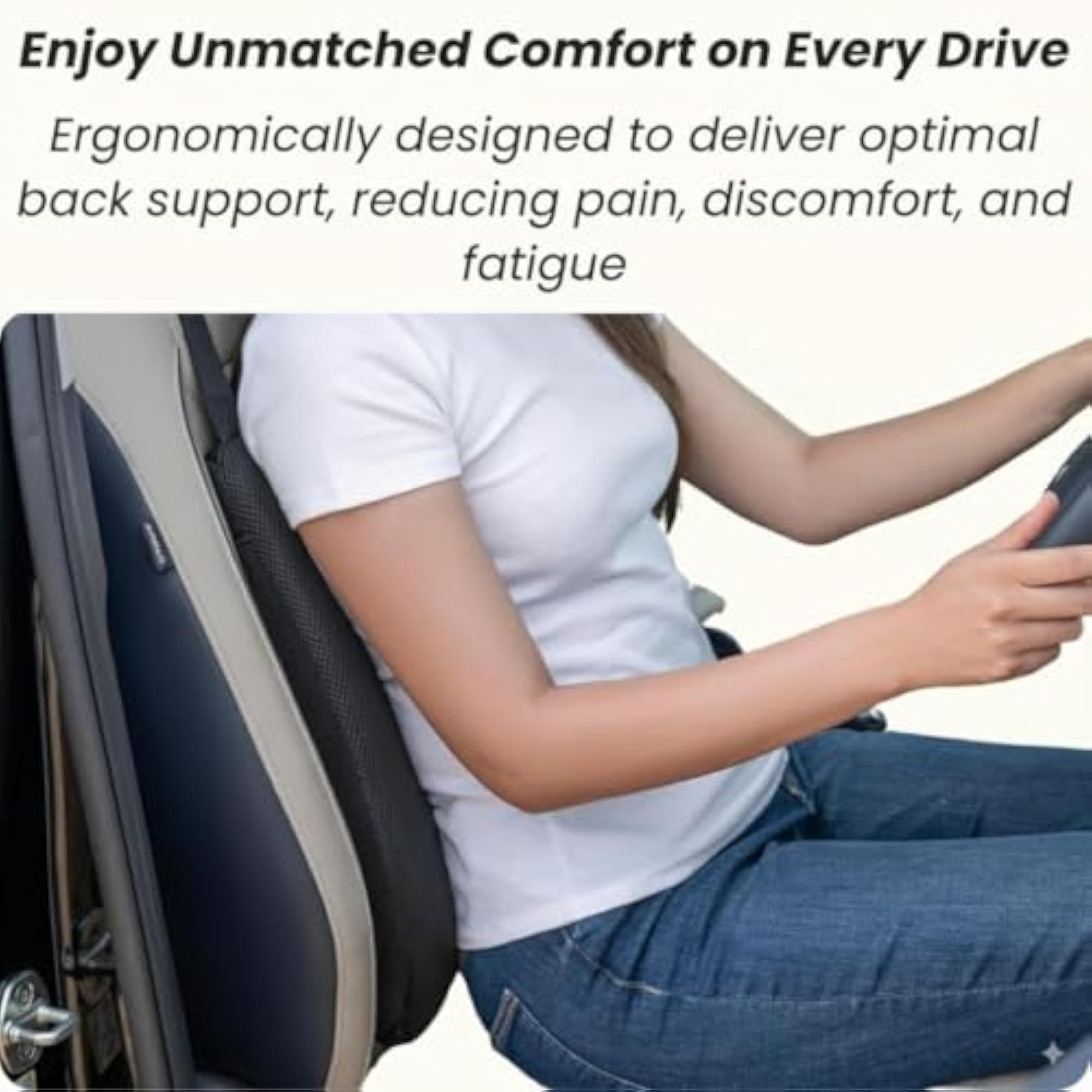 Memory Foam Car Backrest Cushion & Lumbar Support