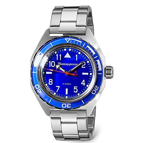Vostok | Komandirskie 650852 Automatic Mechanical Self-Winding Diver Wrist Watch | Steel Bracelet