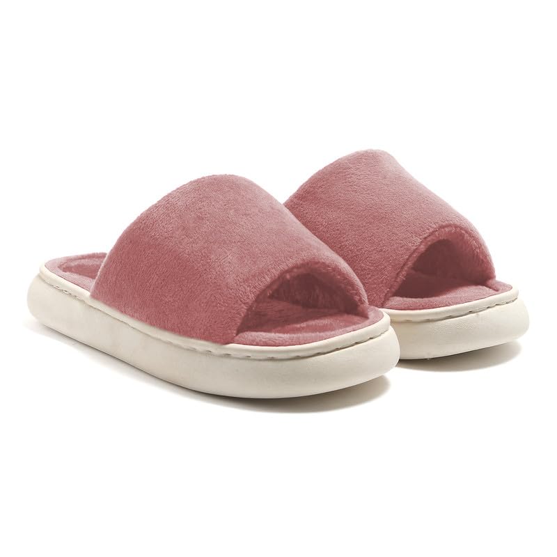 Slipper for Women Winter Flip Flop Cross Band Soft Wool Indoor Slides Girls Faux Fur Cozy Carpet Spa Home Slippers for Bedroom Sandals (Pink,7Uk) (B0DF3125N3) Amazon Price History, Amazon Price Tracker