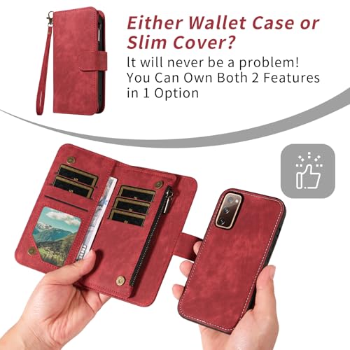 Coque cordon Samsung S20 FE pour des déplacements libres en rouge