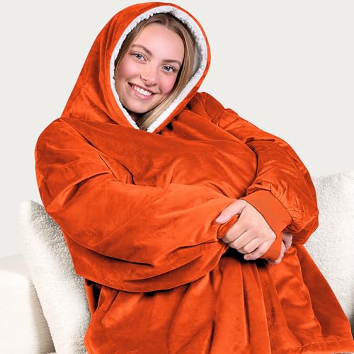 Image of Bare Home Wearable Blanket Hoodie - Soft Plush Sherpa - Warm and Cozy - Oversized Wearable Blanket