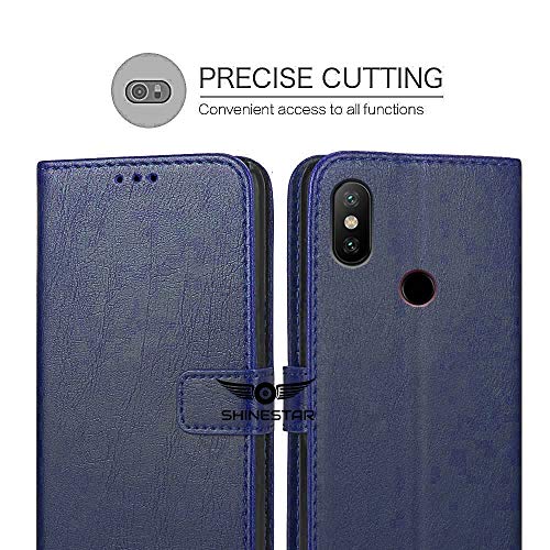 Image of SHINESTAR Redmi Note 5 Pro Flip Back Cover | PU Leather Flip Cover Wallet Case with TPU Silicone Back Case Cover for Redmi Note 5 Pro - (Ultimate Blue)