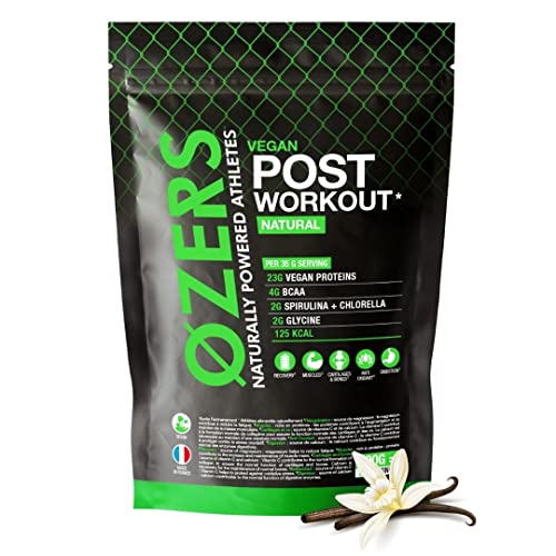 Protéines végétales post workout, BCAA, glycine, spiruline, chlorelle, vitamine C, calcium et magnésium | Fabrication française | Ozers Nutrition (Originale, 700 grammes)