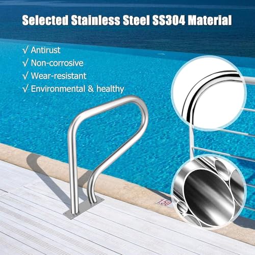 Sécurité pour piscine : rambardes anti-glissade en inox fixe - 3