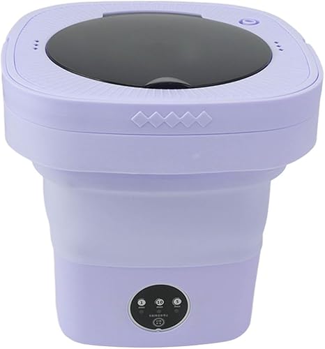 Miniatura 2 de Lavadora de 6.5 L, lavadora y secadora Lavadora portátil plegable portátil automática de lavado profundo y centrifugador, lavadora plegable con tubo