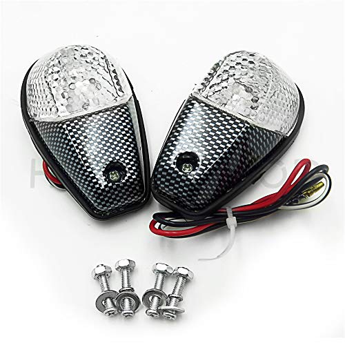 XKH- CARBON CLEAR Flush Mount Motorcycle Turn Signals Blinker Light Compatible with Universal Sportbikes [B00YB3VDCQ]