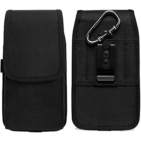 Nylon Phone Holster Pouch Belt Clip Case Belt Loop Holder for Samsung Galaxy A23 A22 5G A13 A04S A03S S23 Ultra S22 Ultra M23 M13 M33, Redmi Note 11 Pro, Moto E20 BlackView A55 OPPO A54, Nokia G21 Cover