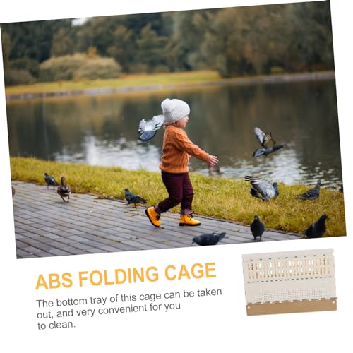 Image of Foldable Abs Pigeon Cage for Training and Transportation Easy to Clean with Removable Tray Lightweight Bird Cage for Pigeons