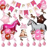Einfach zusammenzubauen - Das Dekorationsset für die Pferdegeburtstagsfeier ist einfach zusammenzubauen, es kann mit der Form eines Luftballonstraußes hergestellt werden, das Happy Birthday-Banner und die Pferdegirlande können an den Party-Desserttisch, die Wand, den Rasenzaun, den Balkon und den Vorgarten gehängt werden als wunderbare Kulisse.