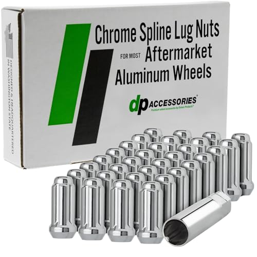 Image of DPAccessories Lug Nuts Compatible with 2019-2025 Ram 2500 | Chrome Spline Style | Aftermarket Aluminum Wheels Only | Set of 32 Wheel Nuts & 1 Tool | DRAM2505A-CH /1