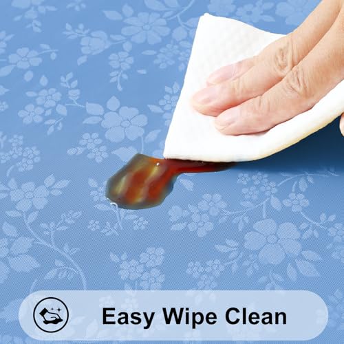 Smiry Square Table Cloth, Waterproof Heavy Duty Vinyl Tablecloths, Wipeable Washable Table Cover for Kitchen and Dining Room (Baby Blue, 54" X 54") #2