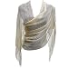 KaKaxi Sheer Glitter Sparkle Piano Shawl Wrap with Fringe Prom Weddings Evening Scarfs,1920s Gatsby Vintage Style,Champagne