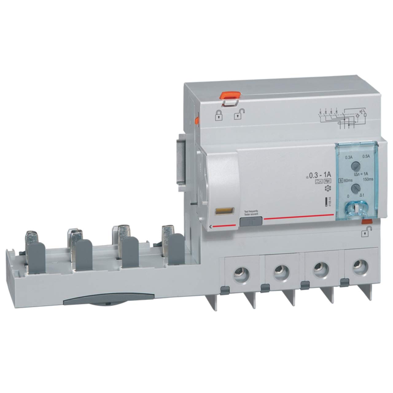 Bloc différentiel adaptable DX3 4P 400V 125A typeF réglable