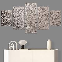 SIGNWIN 5 Panel Canvas Wall Art Modern Art Abstract Contemporary Edgy Mixed Media Multicolor Patterns for Home Decorations Ready to Hang - 60