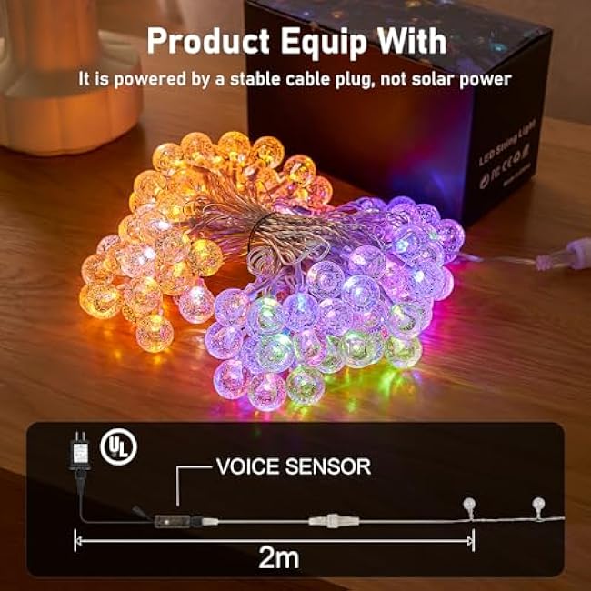 56FT Outdoor String Lights, 100 LED Patio Lights with Remote Control, Voice-Activated & Music Sync Mode, 16 Color-Changing Modes, Waterproof for Patio Garden Party Decor