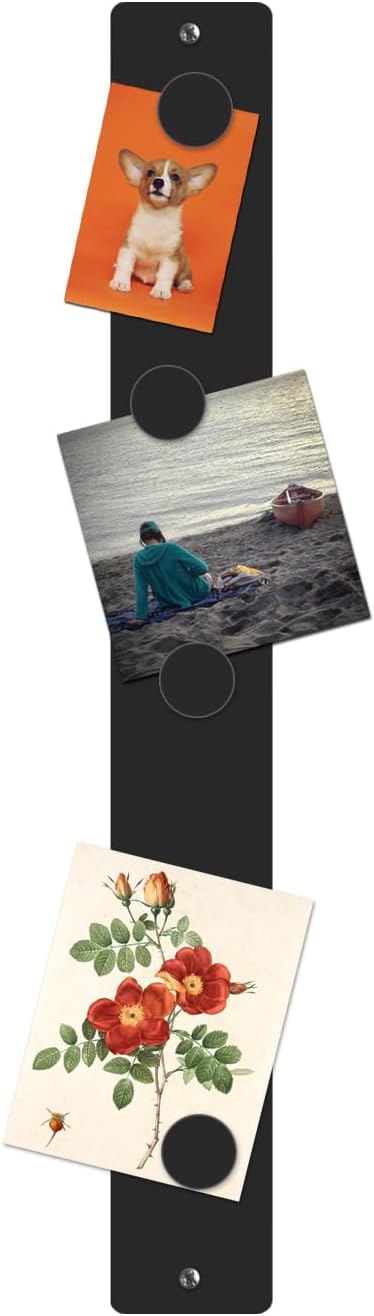 Three by Three Magnetic Strip Bulletin Board Long Wide – 24" x 3" Metal Organizer with Strong Magnets & Wall-Mounting Hardware for Home, Office, or Dorm (3 Pack) Matte Black